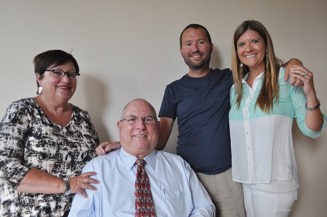 Julie and Ken Swan have taken up the fight of their son, Kevin Swan, who battles ALS, pictured second from right, with Kevin SwanÃ¢â‚¬â„¢s best friend, Ashlie Fulmer.