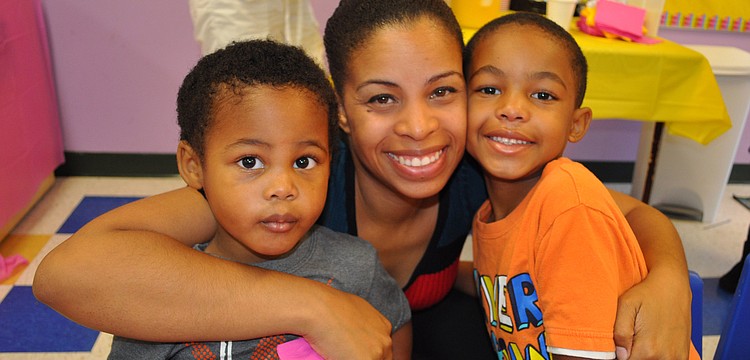 Sabina Long with her sons, Uriah, 2, and Jerrod, 4