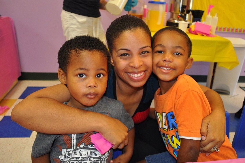 Sabina Long with her sons, Uriah, 2, and Jerrod, 4