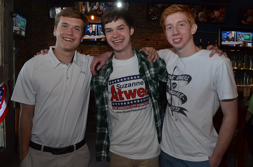 Riverview High School Democratic Club members Ryan Lay, John Stolz and Ryan Nopper