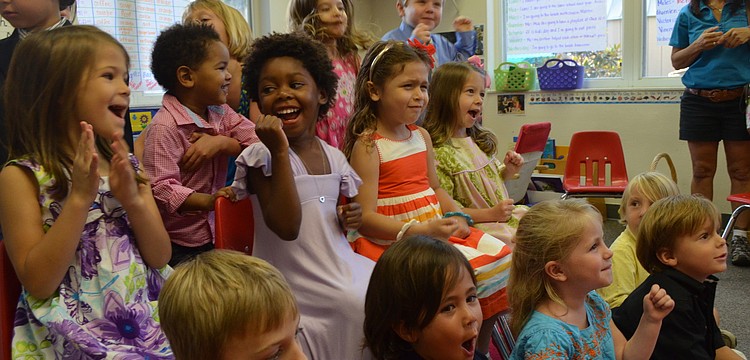Kids get pumped to go outside and play games after they graduated from preschool.