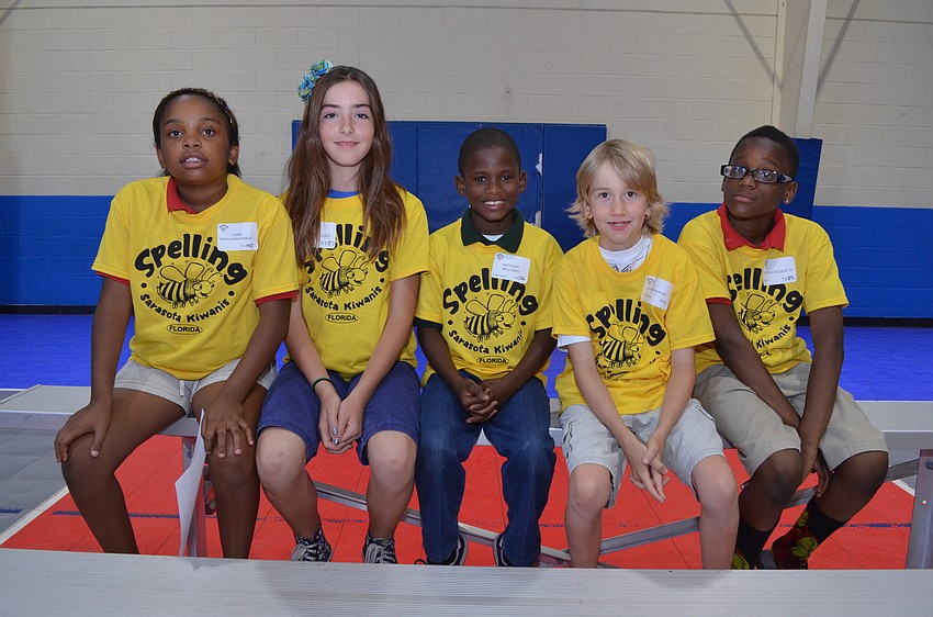 Fourth graders Zaire Samedi, Audrey Land, Anthony Williams, Brandon Kruk and Rickie Riddle