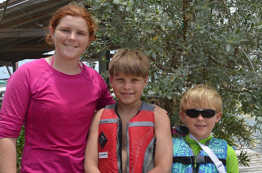 Siblings Lindsay, Wyatt and Colby Kaighlin all sailed in the Race Around Lido.