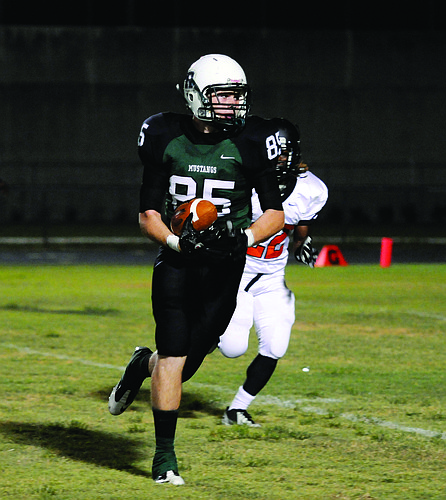 Rising junior tight end Kyle Brady hauls in a pass late in the third quarter.