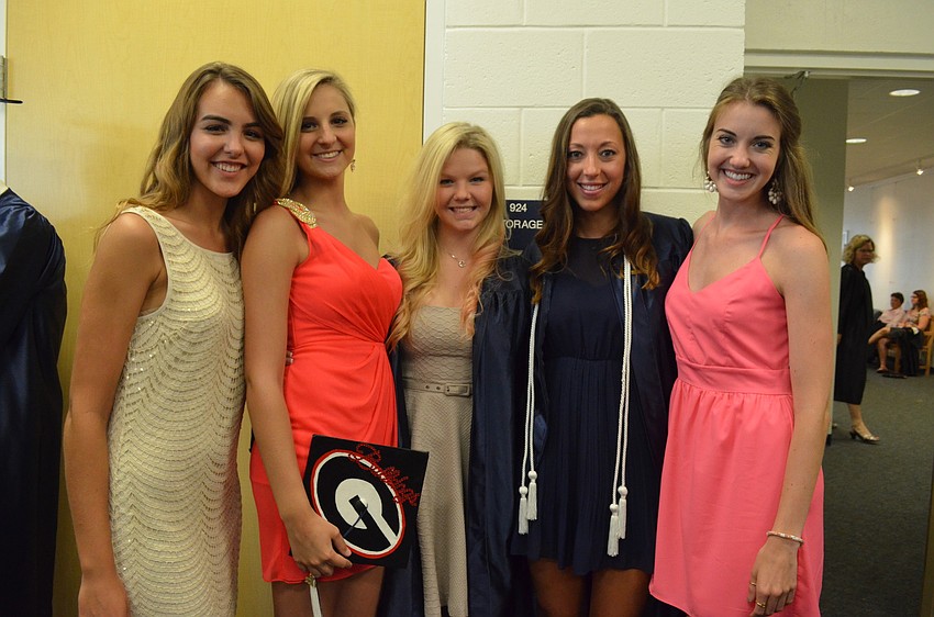Gabriella Costa, Emily Greenwood, Alexis Gentle, Haley Preininger and Kelly Doyle are excited to graduate high school together.