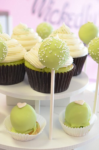 Key lime truffle, cake pop and cupcake at Heavenly Cupcakes