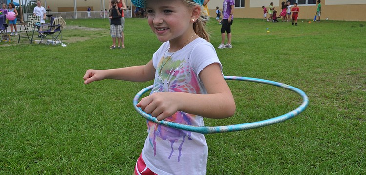 Maddie Hotaling hula-hooped.