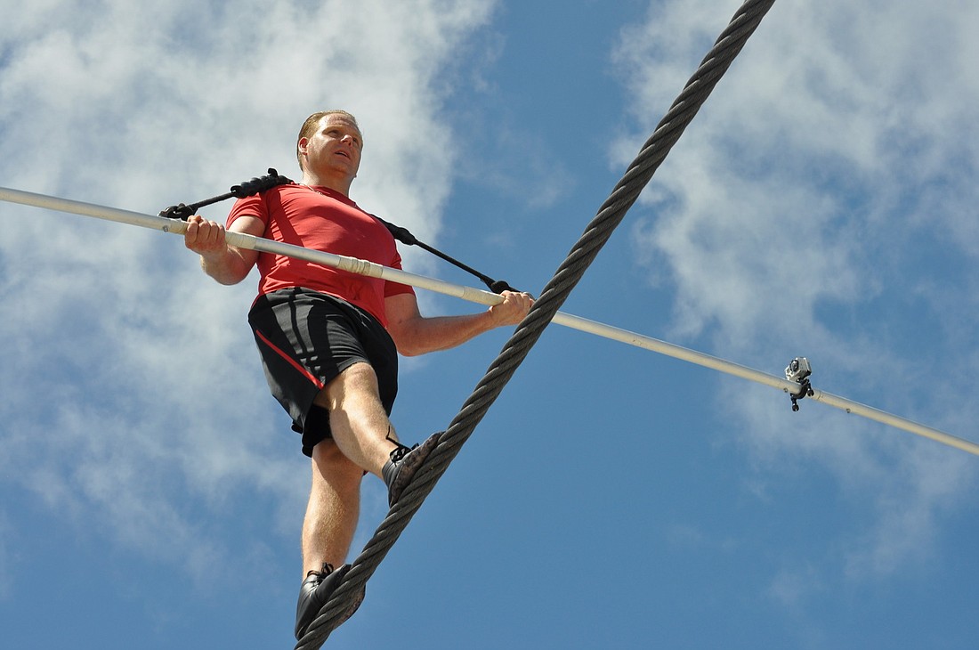 Nik Wallenda trains five days a week on a wire for three to four hours a day.