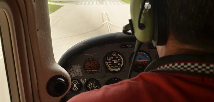 Pilot Jeff Walston always goes through a checklist before taking off to make sure the ride goes well and the landing is smooth.
