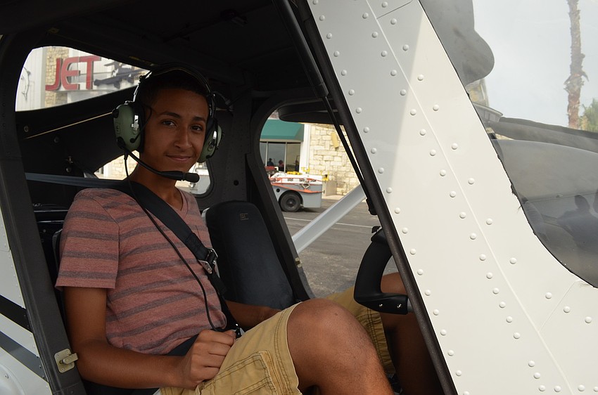 Joe Cotto gets ready to go up.