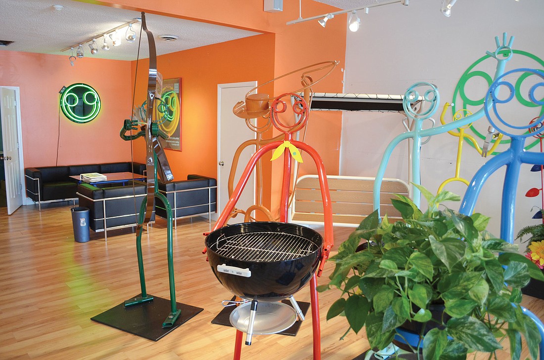 The new store and showroom contains about 30 of the metal sculptures. Photo by Roger Drouin