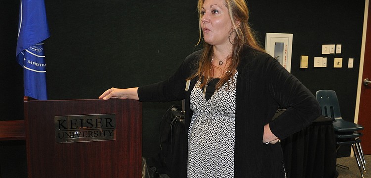 Attorney Christine Sensenig spoke about the rules of social media.