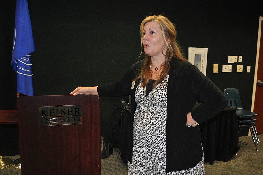 Attorney Christine Sensenig spoke about the rules of social media.