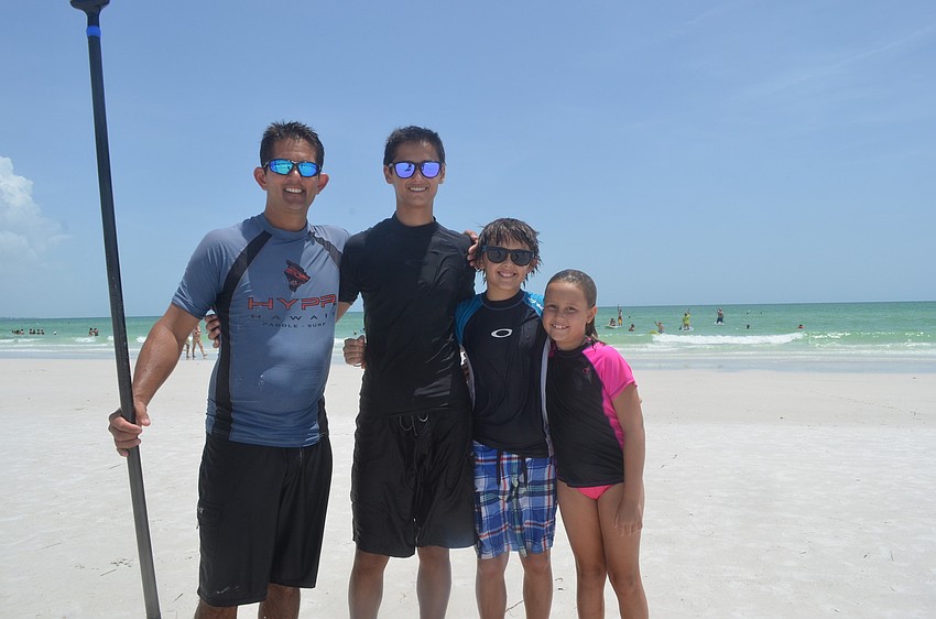 Tim Wong and his children Jake, Jett and Tabatha