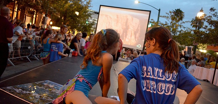 Sailor Circus performers watch the live stream.
