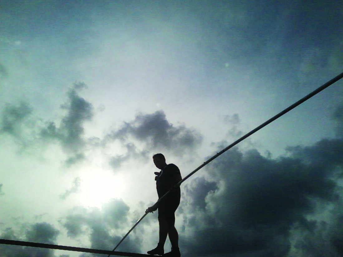 John Witton submitted this photo of Nik Wallenda practicing at Nathan Benderson Park for his Grand Canyon walk.