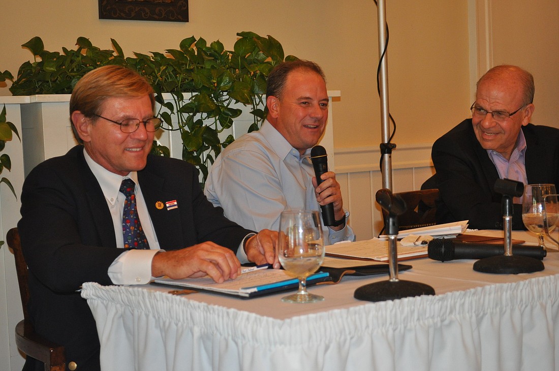 The panel: Erick Shumway, of RE/MAX Alliance Group in Sarasota; Richard Juge, of RE/MAX Alliance Group, in New Orleans; and Stan Rutstein, of RE/MAX Alliance Group, in Bradenton