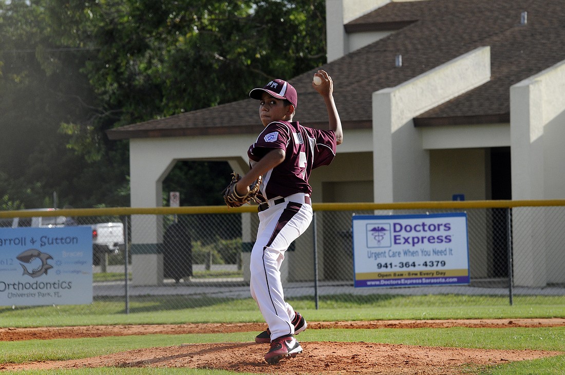 Pitcher Andre Nunez led the Braden River Little League 50/70 All-Stars to a 10-1 victory over Manatee National June 25.