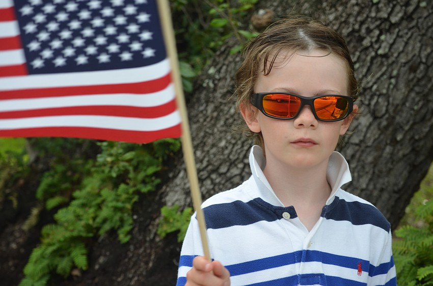 Michael Cleary, 6, visits from Dublin. Even though he lives in Ireland he was born in the United States.