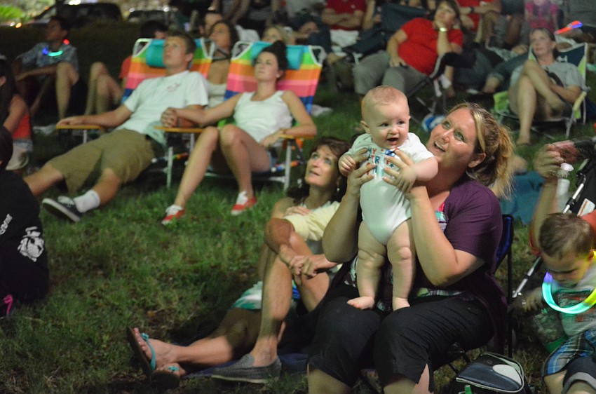 Jennifer Lockwood watched the fireworks with her six-month-old son Wesley and thousands of spectators.
