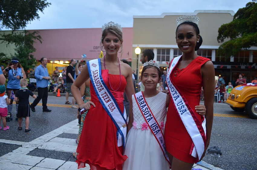 Miss Sarasota Teen USA 2014 Brooke Garrison, Sarasota USA Little 2014 Casey Morehead and Miss Sarasota USA 2014 Louina Lafalaise