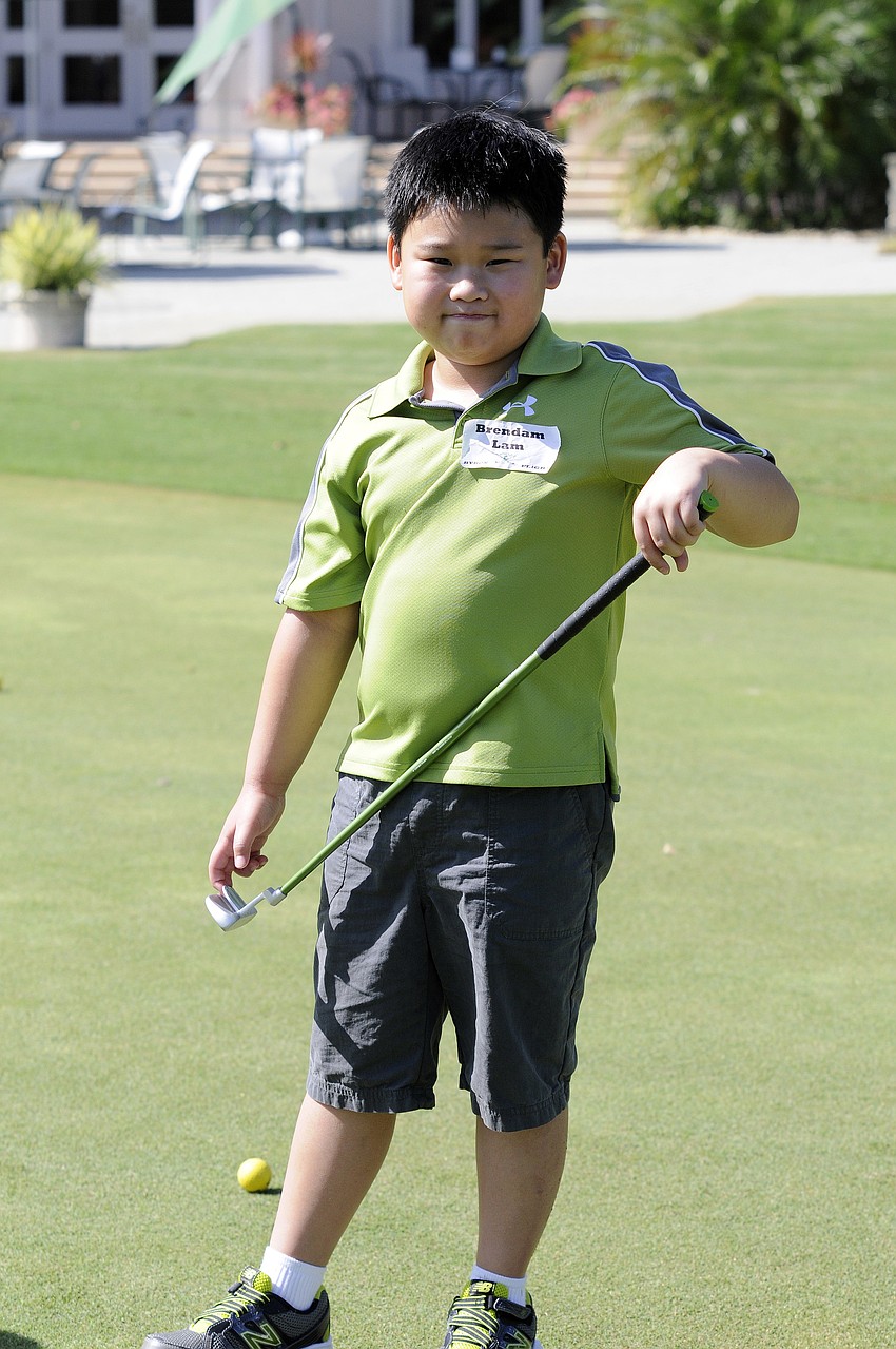 Braden River Elementary fourth-grader Brendan Lamâ€™s favorite part of the Mustang Golf! Camp is putting.