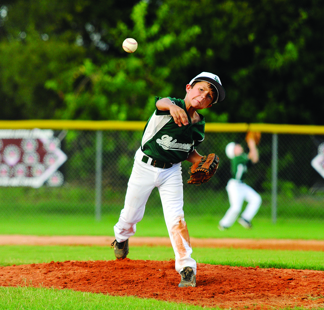 Lakewood Ranch Little League pitcher Connor Shine helps lead the 9/10 All-Stars to a District 26 championship July 5.