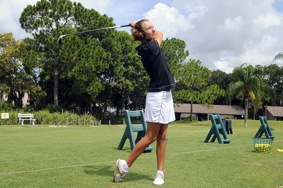 Kadi Pallastrone practices every day for two to three hours a day. WhenÃ¢â‚¬â„¢s sheÃ¢â‚¬â„¢s not training at EvieÃ¢â‚¬â„¢s Golf Center, Pallastrone tees off at the Meadows Country Club, which has become her home course.