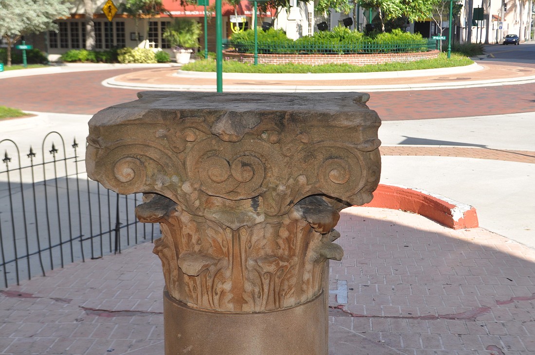 A downtown property owner wants to donate the sandstone pillar to the city. It could be placed in Five Points Park.