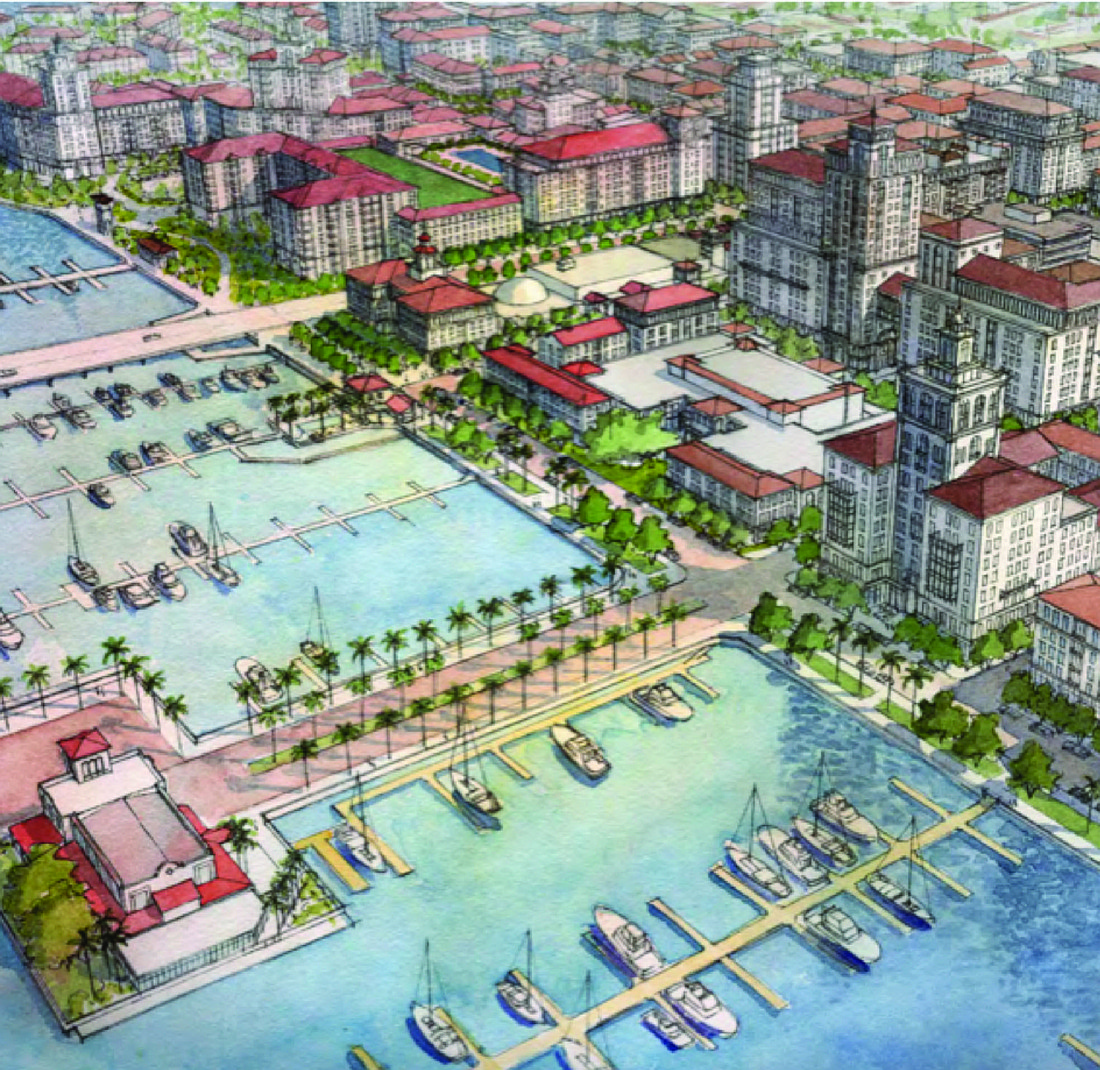 This rendering of the downtown area affected by Bradenton's form-based code accompanied its zoning guidelines.
