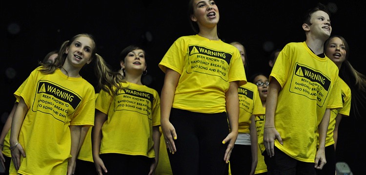 Students sing "Talent," from â€œThe Musical Adventures of Flat Stanley Jr.â€