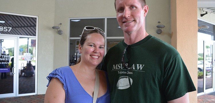 Melissa Smith came to the Brides Across America Event with her fiancÃ© Eric Irwin. Irwin has done four tours, three in Afghanistan and one in Iraq.