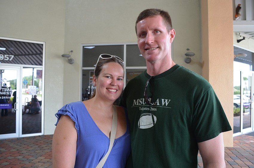 Melissa Smith came to the Brides Across America Event with her fiancÃ© Eric Irwin. Irwin has done four tours, three in Afghanistan and one in Iraq.