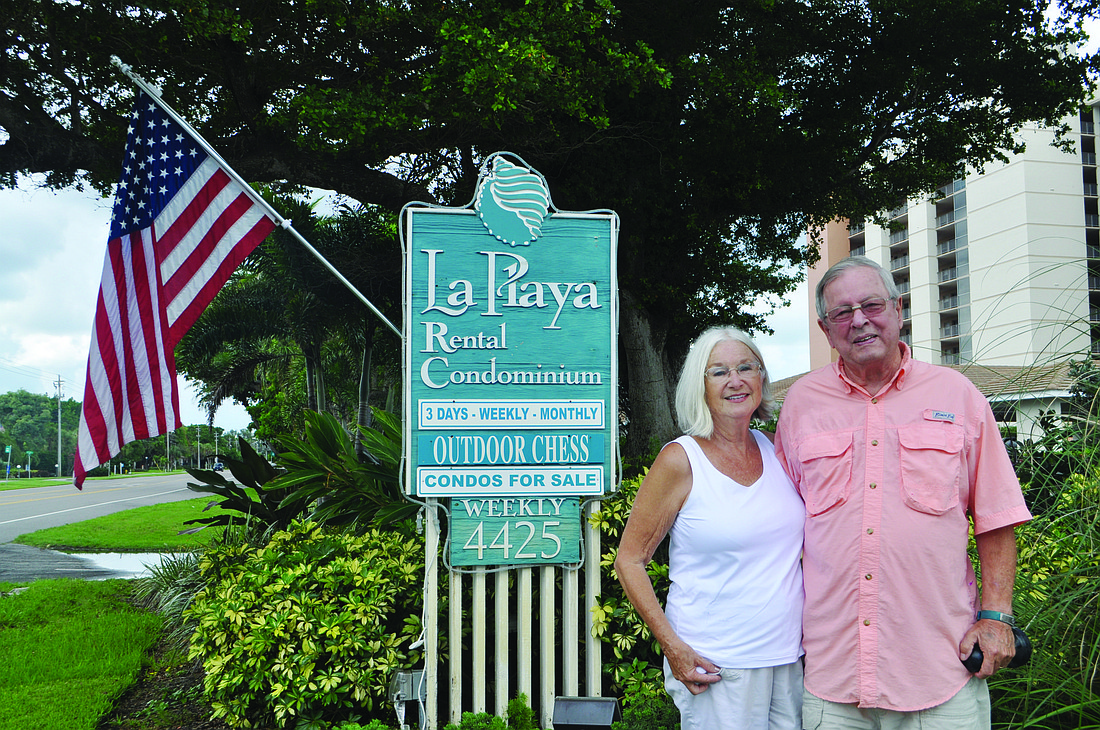 Dick O'Dowd, right, manages La Playa Resort with assistance from his wife, Karen.