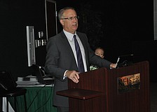 William Robertson, an attorney at Kirk-Pinkerton, informed business alliance members how they can claim economic damages from the BP oil spill.