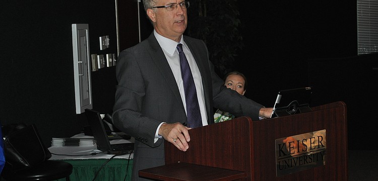 William Robertson, an attorney at Kirk-Pinkerton, informed business alliance members how they can claim economic damages from the BP oil spill.