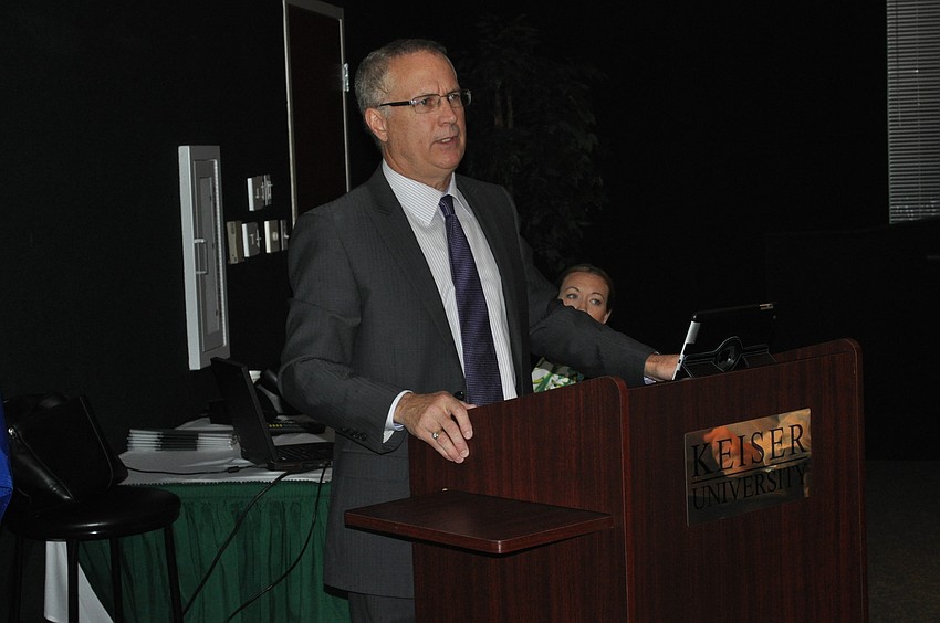 William Robertson, an attorney at Kirk-Pinkerton, informed business alliance members how they can claim economic damages from the BP oil spill.