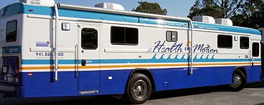 The Health In Motion mobile will visit 13 different sites in the month of August.