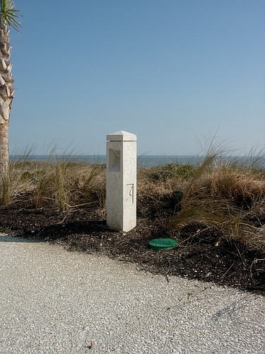 This is an example of a concrete bollard that will go into Siesta Key Village.
