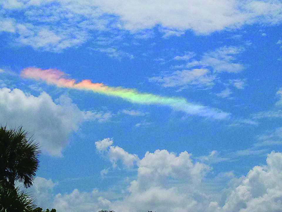 Dyana Jean submitted this photo of a rainbow-colored cloud over Siesta Key.
