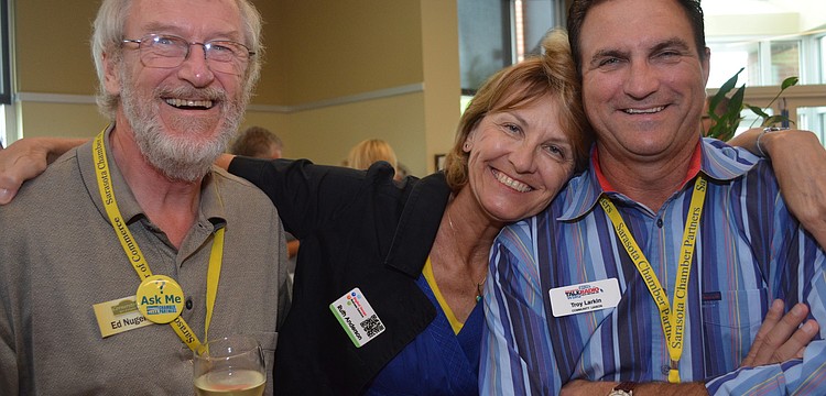 Ed Nuget of Cornerstone Sign and Graphics, Ruth Anderson of Digital Image Business Solutions and Troy Larkin of WSRQ