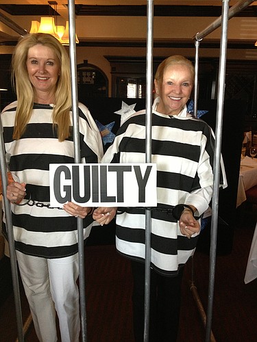 Partners in crime: Susan Phillips and Phyllis Black were 'arrested' Wednesday, Aug.7 for MDA's Lock-Up. Courtesy photo.