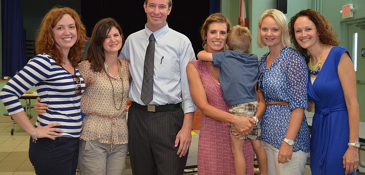 Brooke Cherry, Hannah and Jeff Toale, Kim and Liam McKay, Merete Hermansen and Assistant Principal Intern Jaime Kisner at Bay Havenâ€™s Boohoo Breakfast.