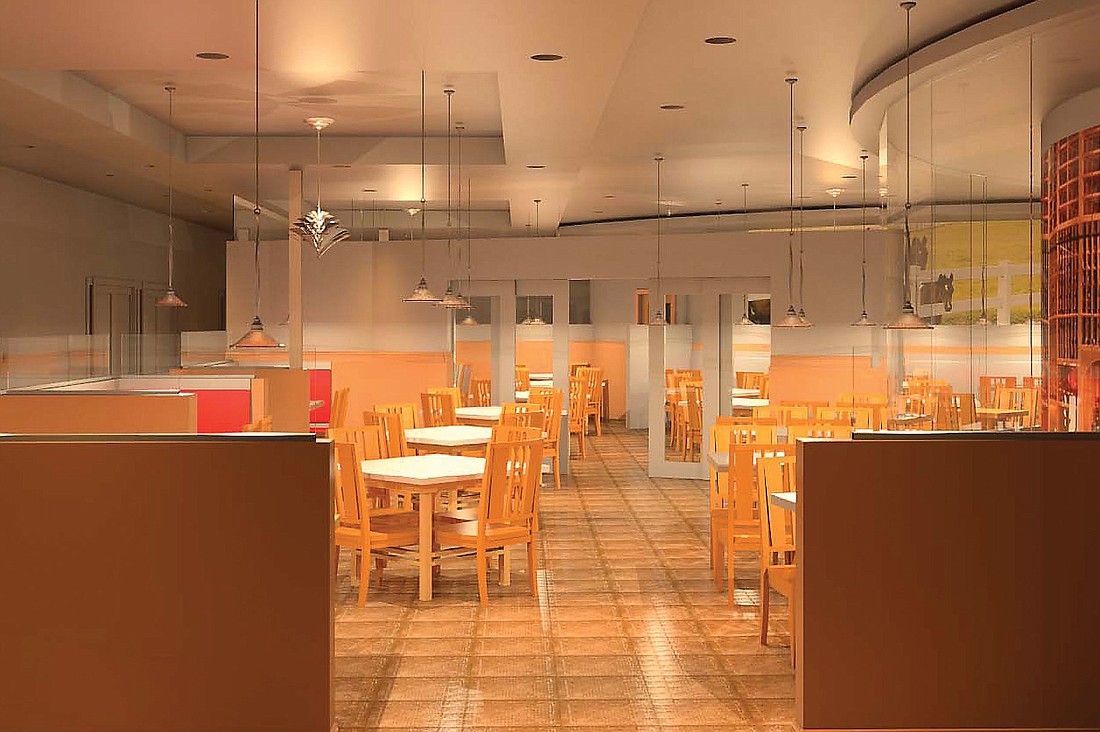 Rendering of design changes to the main dining area