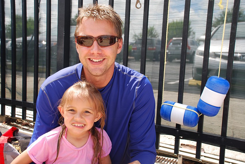 Nora and Matthew Supernaw relaxed in the shade.