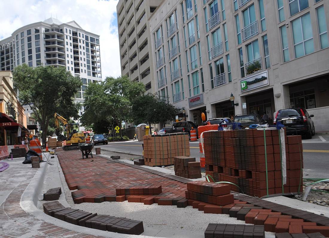 Brick-pavered parallel parking, scheduled to open this week on Main Street between Palm Avenue and Mira Mar Court, will take the place of diagonal parking on the north side of the street.