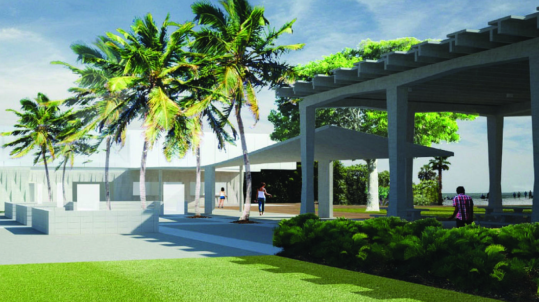 Planned renovations of the pavilion at Siesta Beach will expand the facility while respecting architect Tim Seibert's original design. (Courtesy rendering)