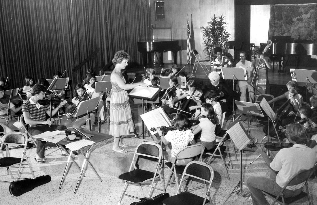 The first formal concert of the FWCS Youth Orchestra was held in 1960. Pictured is the Youth Orchestra in rehearsal in 1978.