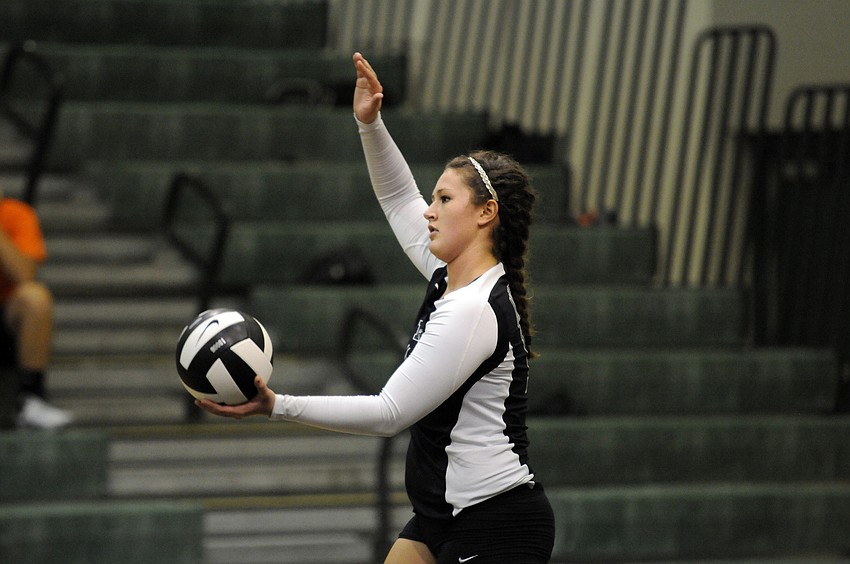 Lakewood Ranch senior Savannah Sears prepares to serve.