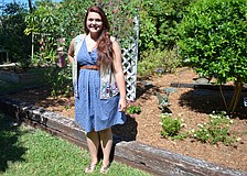 Nichole Pealâ€™s favorite spot in the garden â€“ â€œI like this spot because itâ€™s the brightest. This trellis took forever to paint but itâ€™s so beautiful here and I love the dwarf pentas.â€